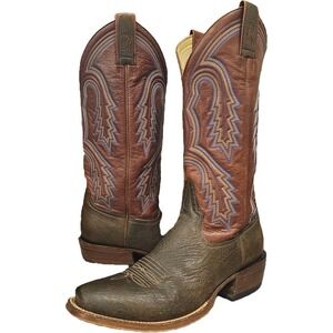 Rod Patrick Bootmakers Mens Western Cowboy Boots Square Toe Brown Olive 10 B